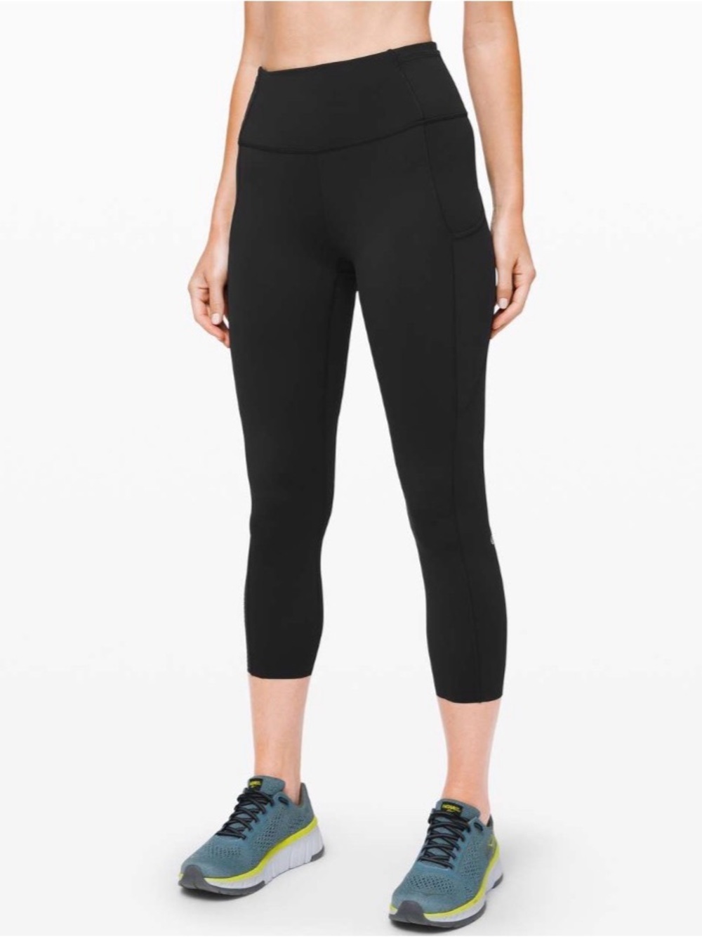 Lululemon sz 10 Fast and Free High-Rise Crop II 23" *Non-Reflective Black